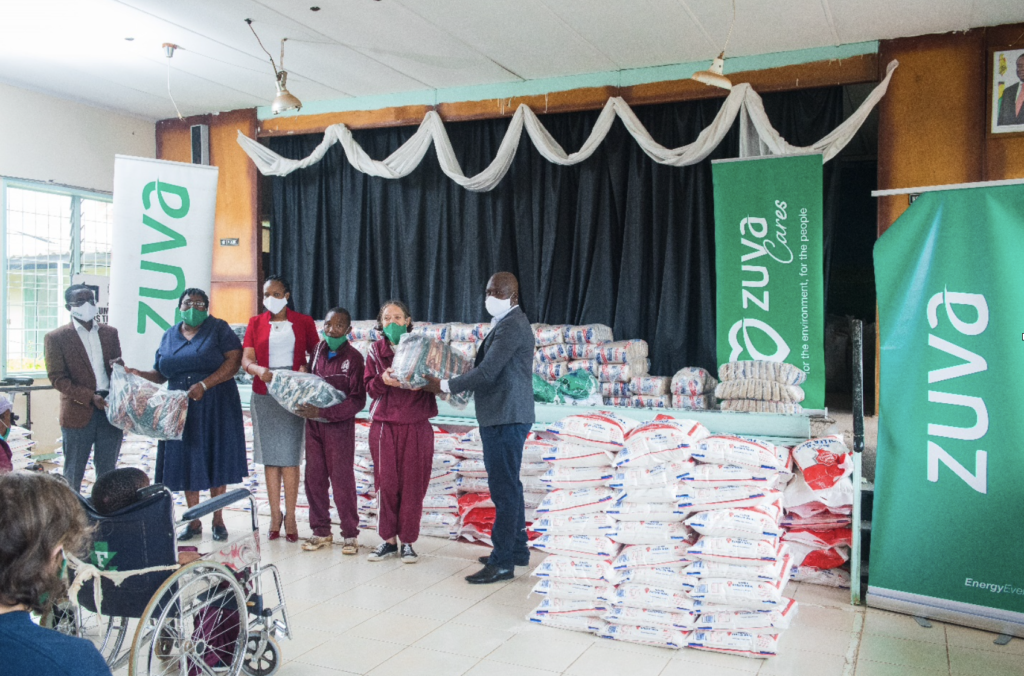 Zuva Petroleum Matabeleland Regional Managers handover donations to Sir Humphrey Gibbs centre Zuva Petroleum Matabeleland Regional Managers handover donations to Sir Humphrey Gibbs centre